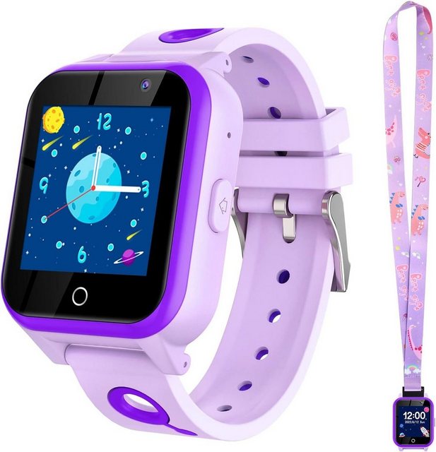 LiveGo Smartwatch (SIM-Karte), Kinder uhr 18 Spiele für Jungen Mädchen mit Schrittzähler Armbanduhr