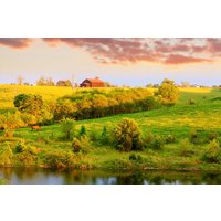 Papermoon Fototapete »Bauernhof Landschaft«