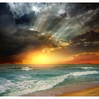 Papermoon Fototapete »Folly Beach Sonnenuntergang«