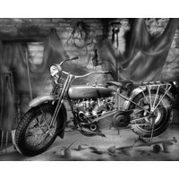 Papermoon Fototapete »Motorrad Schwarz & Weiss«