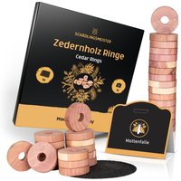 Zedernholz Ringe - 50 Stück + 1 Mottenfalle Kleidermotten  (1 Set)