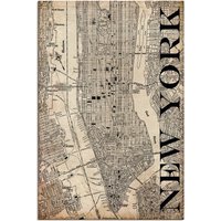 Artland Wandbild »New York Karte Strassen Karte Grunge«